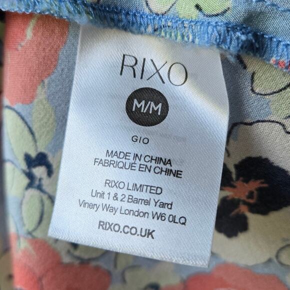 Rixo Gio Floral Silk Chiffon Long Dress Long Puff Sleeves Womens Size Medium EUC - Picture 13 of 14
